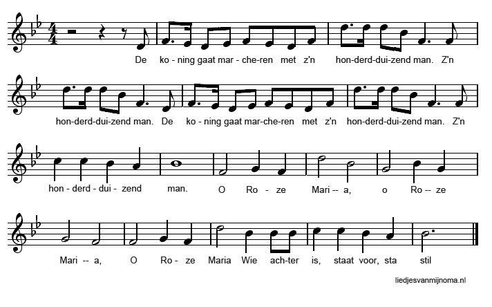 De koning gaat marcheren bladmuziek