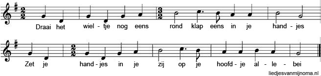 Draai het wieletje nog eens om bladmuziek