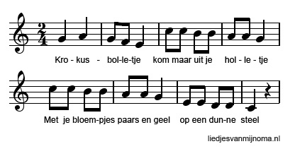 Krokusbolletje bladmuziek